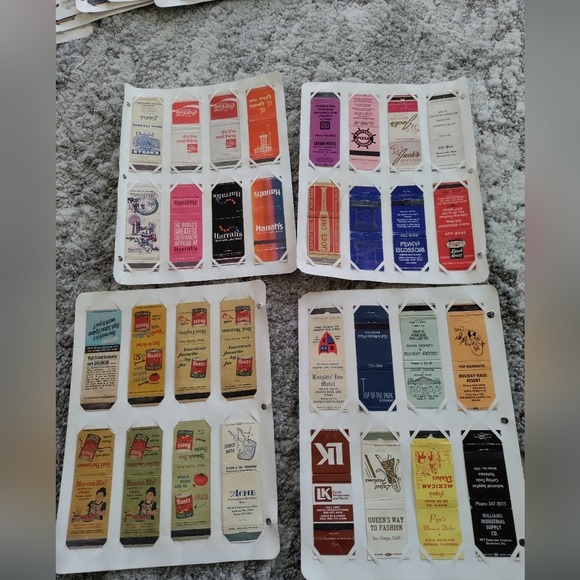 Tools .Lot of 484 Vintage Match Book  Covers In Collectors Holders.Nice Set